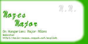 mozes major business card