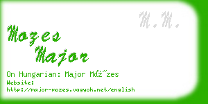 mozes major business card